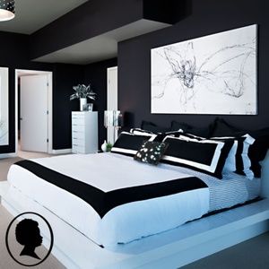 Throw pillow case Black / White